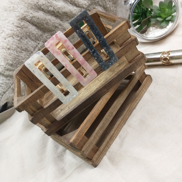 3pc Mother of Pearl Hair Clips - Picture 2 of 5